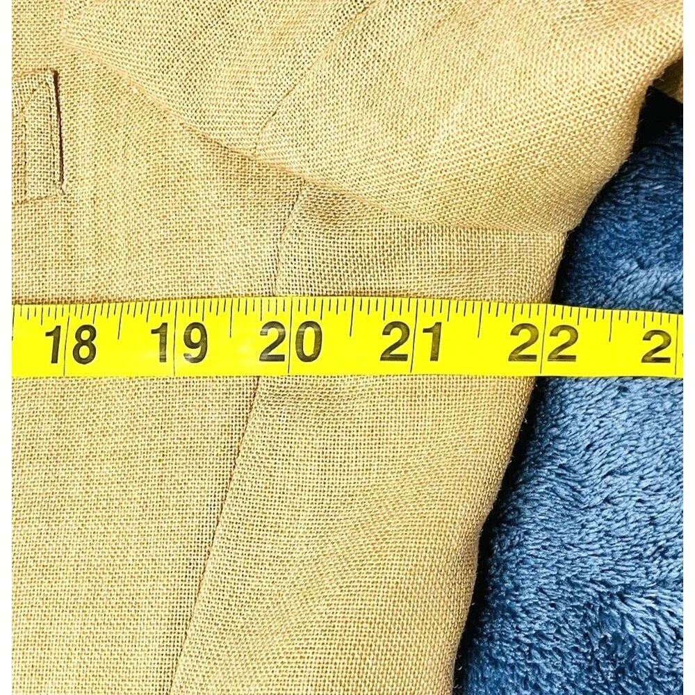 Chaps Ralph Lauren Vtg Sport Coat Hopsack 42 44 Silk Wool Tan USA Preppy Blazer